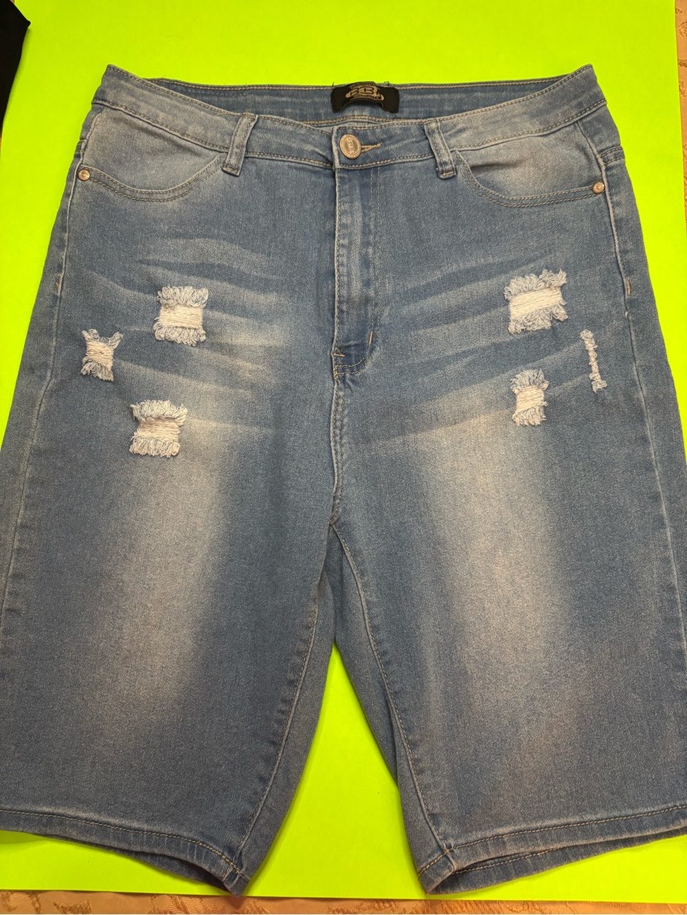 BBA Distressed Light Blue Denim Shorts